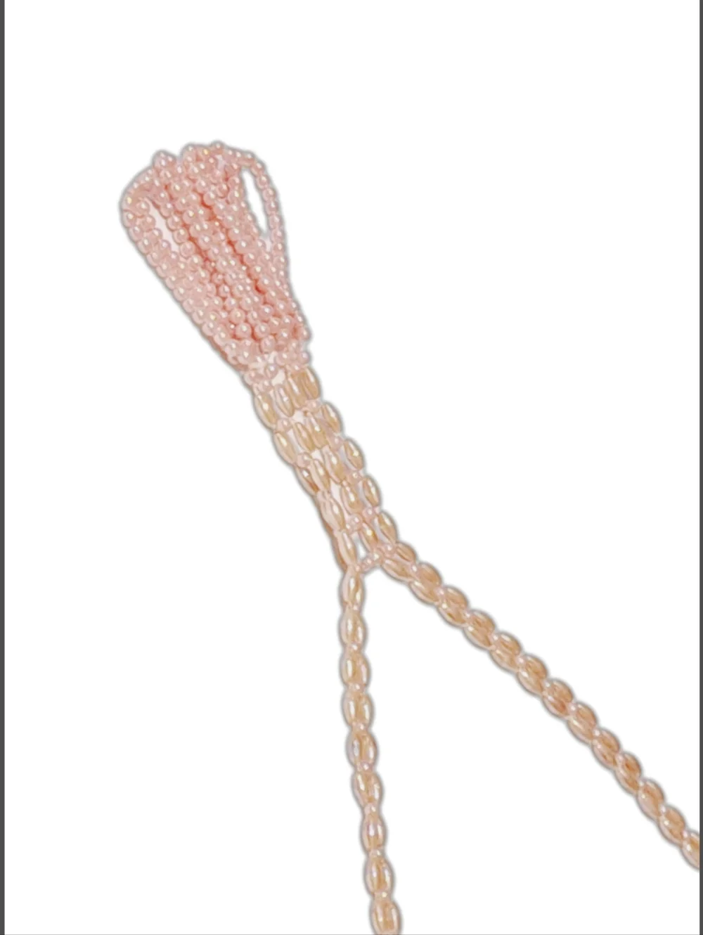 Iradescent Pink Beaded Infinity Necklace